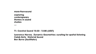 Introduction + Session 1: Curated Sound