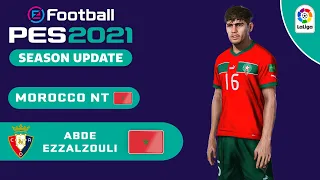 EZ ABDE face+stats (Osasuna / Morocco NT) How to create in PES 2021