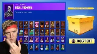 All the skins Tfue has been gifted, Battlepass his full collection