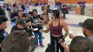 WWE SUPERSTAR RHEA RIPLEY MOBBED BY FANS AT THE AIRPORT AFTER THE ROYAL RUMBLE | TONS OF FANS