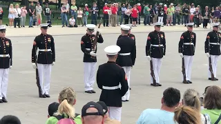 Marine Corp Drill Team perform at Lincoln Memorial for a group of veterans