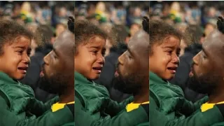 A picture of springboks captain siya Kolisi comforting his crying daughter gets emotional reactions