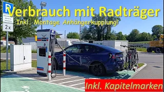 TESLA vs. Fahrradträger: Wie viel Mehrverbrauch hat man?