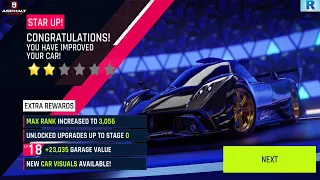 ASPHALT 9 PAGANI ZONDA R TWO STAR | ASPHALT 9 CARS STAR UP | ASPHALT 9 FREE CARS GET.