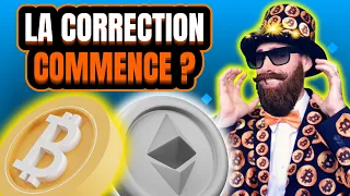 ⚠️BITCOIN (BTC), ETHEREUM (ETH) & CRYPTOS : la correction commence !?⚠️(analyse et trading altcoins)