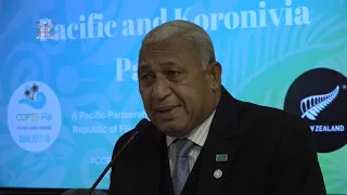 Fijian COP23 President & Prime Minister holds press conference on PSIDS on Climate Change