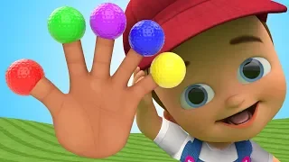 Mini-golf Balls Finger Family Rhymes | Learn Colors for Children with Baby Play Color Balls 3D Kids