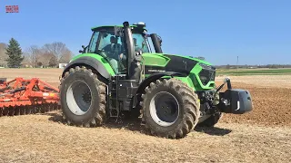 DEUTZ FAHR 9340 TTV Tractor Working on Spring Tillage