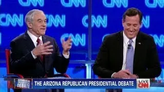 Ron Paul calls Rick Santorum fake during CNN Arizona debate