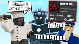 I pretended to be OWNER of TDS, he joined me! | ROBLOX