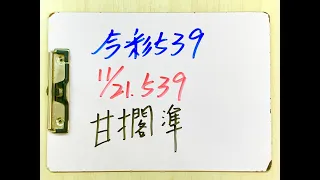 今彩539 | 11月21日(二)獨支甘擱準 #539