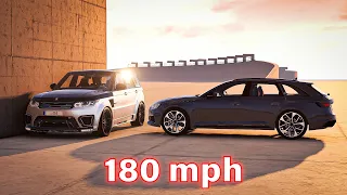 Range Rover Sport SVR vs Audi A4 S4 💥 180MPH 💥 Crash Test - BeamNG.Drive