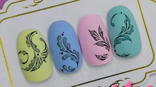 Светоотражающие вензеля 💖 Вензеля на ногтях 💖 Nail art tutorial