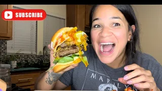 Triple Decker Devil Burger Challenge | By @Getlitwitmoe & @m.msquadd2.043