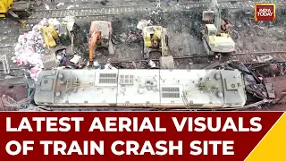 Odisha Train Accident: Aerial Visuals Of Odisha Triple Train Crash-Site, Restoration Underway