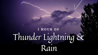 RELAXING SOUND OF RAIN & THUNDER | DARK SCREEN WITH FLASHES OF LIGHTNING