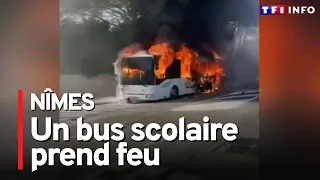 Nîmes : un bus scolaire prend feu, dix enfants évacués