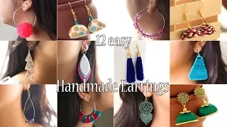 12 Easy DIY Earrings | Handmade Jewellery | Jewellry Making