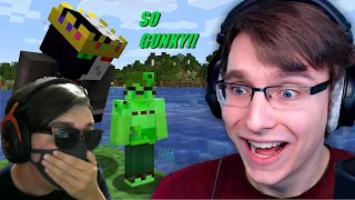 Slimecicle is SLIMY | We Became Hilarious Mob Hybrids in Minecraft reaction