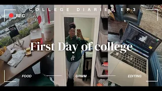 First day of college vlog| grwm,campus life, school work & more