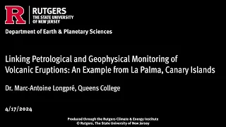 Linking Petrological and Geophysical Monitoring of Volcanic Eruptions: An Example from La Palma, IC