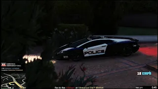 GTA V : Michael Become A Police Officer in GTA 5 With Lamborghini Aventador Police Mod LSPDFR