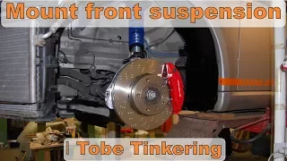 Assemble and mount front coilovers + brakes, with torque. Porsche Cayman 987 │Tobe Tinkering