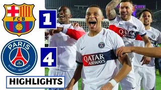 🔴🔵Barcelona vs PSG (1-4) HIGHLIGHTS: Ronald Araujo & Xavi Red Card | Dembele, Vitinha & Mbappe GOALS