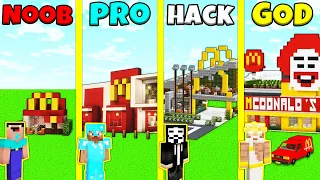 Minecraft Battle: NOOB vs PRO vs HACKER vs GOD: MCDONALDS FAST FOOD RESTAURANT CHALLENGE / Animation