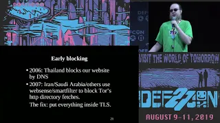 DEF CON 27 - Roger Dingledine - The Tor Censorship Arms Race The Next Chapter