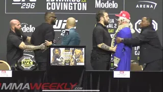 Colby Covington vs Leon Edwards Altercation after Bringing up Dead Father