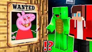 Why Creepy Piggy PEPPA.EXE is WANTED ? Mikey and JJ vs Piggy.exe - in Minecraft Maizen