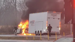 Massive Truck Fire on US-31 near Westfield on 12/5/2023