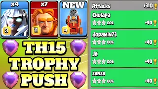 New Th15 Trophy Push Attack With Super Giant Electro Titan Combination!! Th15 Attack Strategy | COC