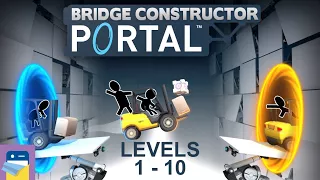 Bridge Constructor Portal: Levels 1 2 3 4 5 6 7 8 9 10 Walkthrough & iOS Gameplay (by Headup Games)