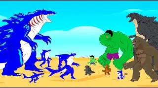 Evolution Of Hulk PREGNANT, Kong And Godzilla Vs SHARKZILLA : Rescue Baby Shark From CARTOON CAT