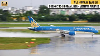 Aircraft Take Off In Wet Runway After The Rain | Boeing 787-9 Dreamliner | Vietnam Airlines