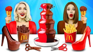 Provocarea Ciocolată vs Mâncare Reală | Războiul Dulce de 24h! Mănâncă doar Ciocolată de la RATATA