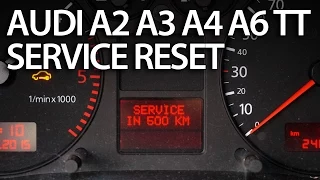 How to reset service interval in Audi A2, A3, A4, A6, TT (SRI SRL) 2000 and newer