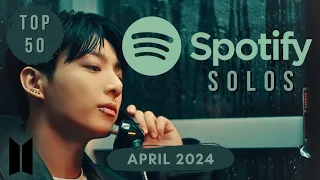 [TOP 50] MOST STREAMED BTS SOLO SONGS ON SPOTIFY | April 2024