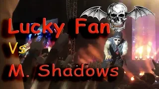 Lucky Fan Strikes Again! A7X M. Shadows Signs Hat ON STAGE