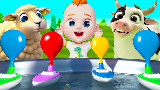 Blowing up all the balloons | Boat Race c | детские песни Nursery Rhymes | Baby & Kids Songs