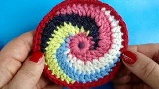 Вязание крючком Урок 246 Круг спираль Spiral crochet circle motif