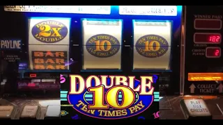 CLASSIC OLD SCHOOL CASINO SLOTS: DOUBLE TEN TIMES PAY SLOT PLAY! NICE WIN! 10 TIMES PAY SLOT MACHINE