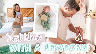 FIRST WEEK WITH A NEWBORN | Baby + Puppy Meet, Postpartum Care & Our Daily Routine!