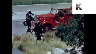 Rural USA, Late 1950s, Early 1960s, Firemen Fighting Fire, HD from 16mm