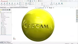 Solidworks Tutorial | Engrave 3D Text on Sphere (Solidworks Surface)