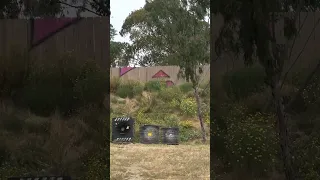 100 yard pin wheel with a compound bow and arrow