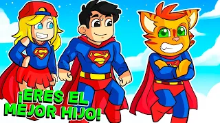 ¡ME CONVIERTO EN EL HIJO DE SUPERMAN! 💪😆 | SRGATO EN LA FAMILIA DE SUPERMAN EN MINECRAFT