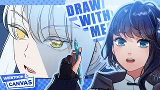 【WEBTOON】Coloring shading【DRAW WITH ME】✨🌙